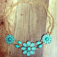 Zoë- Floral Statement Necklaces - Thumbnail 2