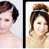 Vintage Style Rose Rhinestone Wedding Bridal Tiara Bride Hair Tiara Headband - Thumbnail 1