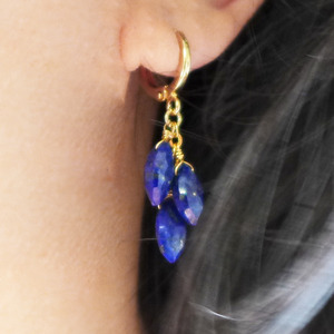 Lapis Lazuli Dangle Earrings - Thumbnail 3