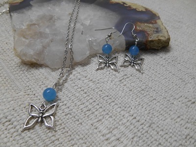 Blue Topaz and butterfly set