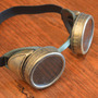 Green and Gold Steampunk Goggles Optic Conductors Mad Scientist Cosplay Time Traveler-2