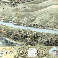 Nebraska City, Nebraska in 1868 - Bird's Eye View Map, Aerial, Panorama, Vintage map, Antique map, Giclée, Fine Art, Wall Art, History - Thumbnail 2