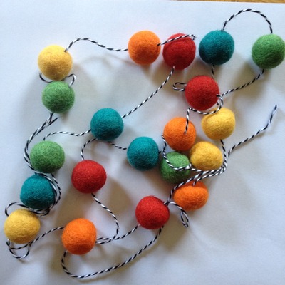 Custom felt ball garland