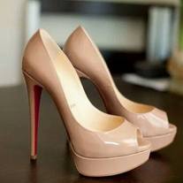 Celebrity Red bottoms Nude Platform Peep toe pump