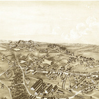 Norwood, Massachusetts in 1882 - Bird's Eye View, Aerial, Panorama, Vintage, Antique, Giclée, Wall Map, History, Fine Art, Wall Art - Thumbnail 3