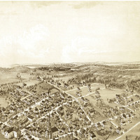 Norwood, Massachusetts in 1882 - Bird's Eye View, Aerial, Panorama, Vintage, Antique, Giclée, Wall Map, History, Fine Art, Wall Art - Thumbnail 4