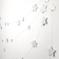 NEW COLOR : Constellation WHITE Garland 10 Foot Sparkle Glitter Garland