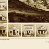Virginia City, Nevada in 1861 - Bird's Eye View, Aerial, Panorama, Vintage, Antique Map, Reproduction, Giclée, Fine Art, Wall Map, History - Thumbnail 1