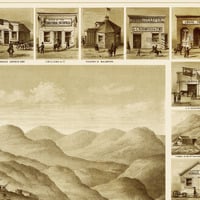 Virginia City, Nevada in 1861 - Bird's Eye View, Aerial, Panorama, Vintage, Antique Map, Reproduction, Giclée, Fine Art, Wall Map, History - Thumbnail 4