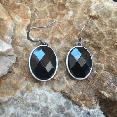 Black oval dangles