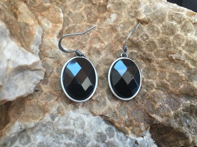 Black Oval Dangles
