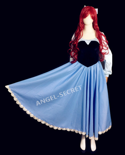 PS245 COSPLAY kiss the girl Ariel Princess little mermaid women costume with bow