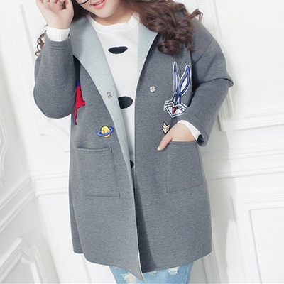 [XL-4XL] Grey Color Plus Size Coat SP154127