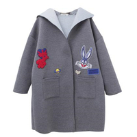 [XL-4XL] Grey Color Plus Size Coat SP154127 - Thumbnail 4