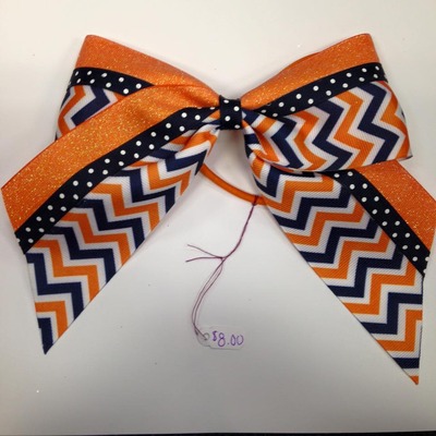 Navy and orange- dots, glitter, and chevron