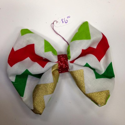 Green, red, and gold chevron