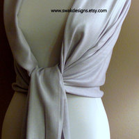 Silver Gray Pashmina Scarf, Wedding Scarf, Wedding Shawl - Thumbnail 1