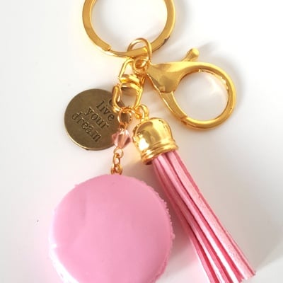 Kawaii cute miniature live your dream french macaron keychains and bag charm