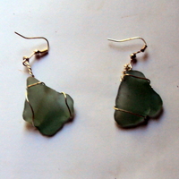 Sea Glass Dangly Earrings - Thumbnail 1