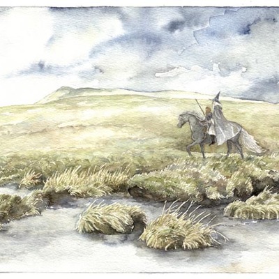 Tolkien artprint "on the way to edoras" - Thumbnail 4