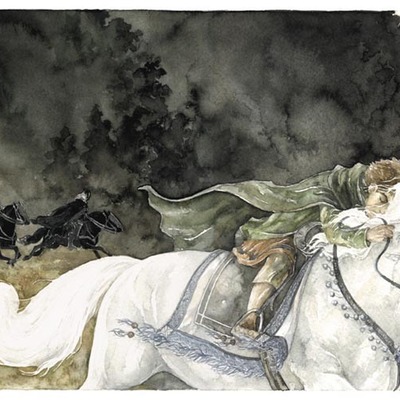 Tolkien artprint "escaping from the black riders" - Thumbnail 5