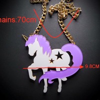 Unicorn laser cut purple necklace - Thumbnail 2