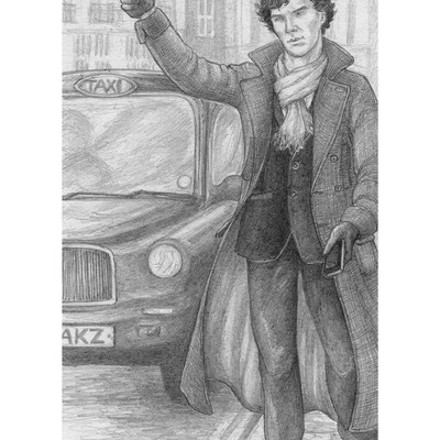 Sherlock artprint: "taxi"