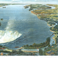 Niagara Falls, 1893 - Bird's Eye View, Aerial, Panorama, Vintage, Antique, Reproduction, Giclée, Framable, Fine Art, home decor, wall art - Thumbnail 1