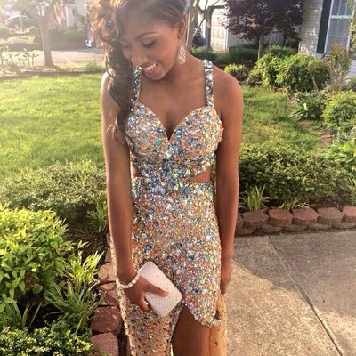 Long prom dress, sexy prom dress, prom dress , sparkle prom dress, champagne prom dresses, long evening dress, bd14425