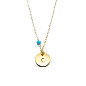 Gemstone Personalized Initial Necklace  - Thumbnail 3