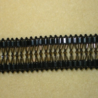 Wide and Bold Black and Bronze Crystal Bracelet - Thumbnail 2