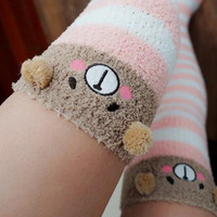 Cutie Animal Fleece Thigh High Long Socks SP154247 - Thumbnail 4