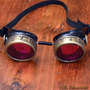 Black and Gold Steampunk Goggles with Purple Lenses Scientist Space Captain Motorcycle Cyber Rave-1