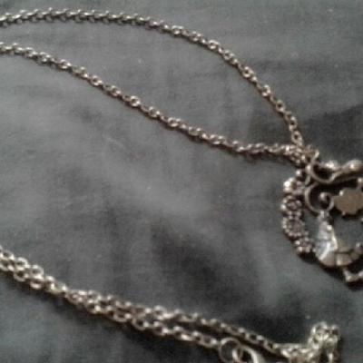 Alice in wonderland antique like pendant and necklace