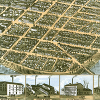 Dayton, Ohio in 1870 - Bird's Eye View Map, Aerial, Panorama map, Vintage, Antique map, Reproduction, Giclée, Fine Art, Wall Art, History - Thumbnail 2