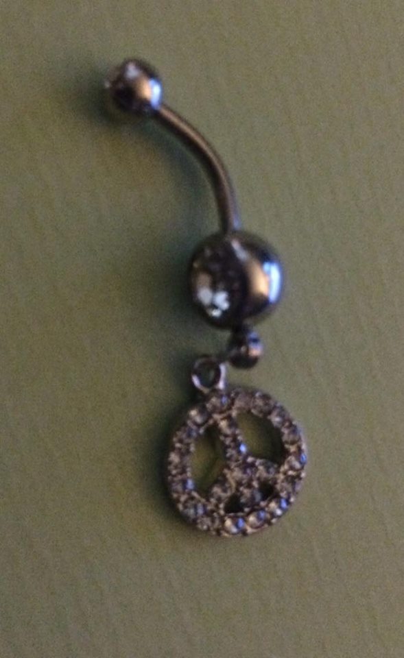 Peace belly ring