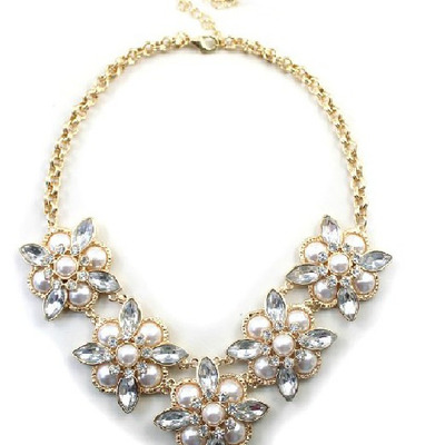 "petals" pearl bib necklace