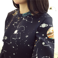Harajuku universe galaxy space cotton sweater - Thumbnail 3