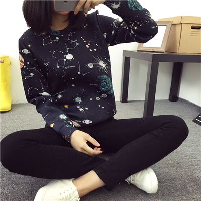 Harajuku universe galaxy space cotton sweater