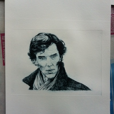 Sherlock drypoint etching
