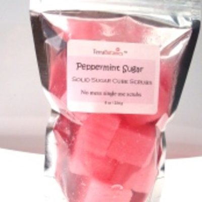 Peppermint sugar cube scrub
