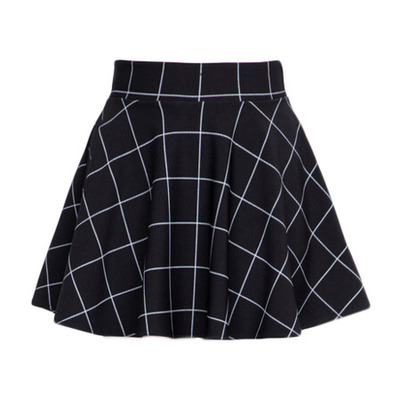 BLACK GRID SKIRT