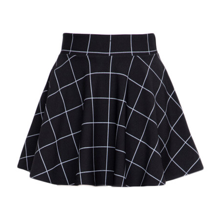 BLACK GRID SKIRT