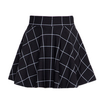 BLACK GRID SKIRT