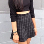 BLACK GRID SKIRT-1