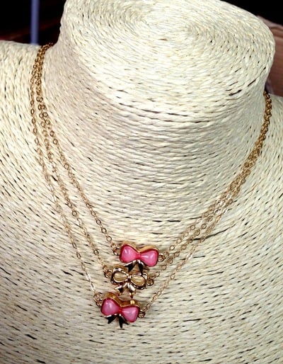 Layna- Triple Bowtie Necklaces