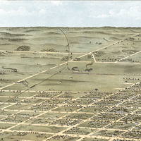 Erie, Pennsylvania in 1870 - Bird's Eye View, Map, Aerial, Panorama, Vintage, Antique, Fine Art, Wall Art, History - Thumbnail 3