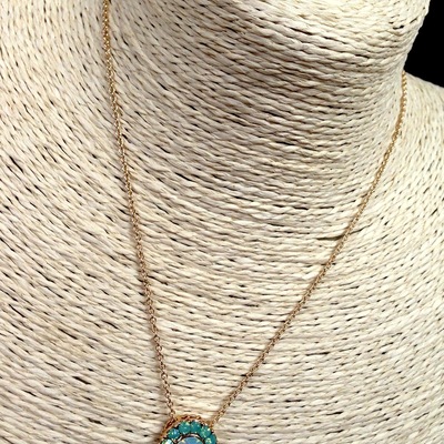 Ava- mint pave necklace