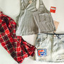 Vintage revamped rocker grunge skirt/ flannel set-1