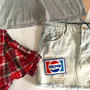 Vintage revamped rocker grunge skirt/ flannel set-2